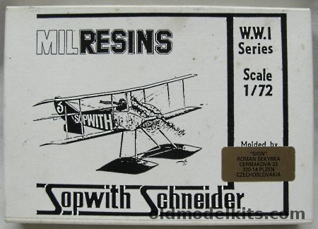 Milresins 1/72 Sopwith Schneider plastic model kit